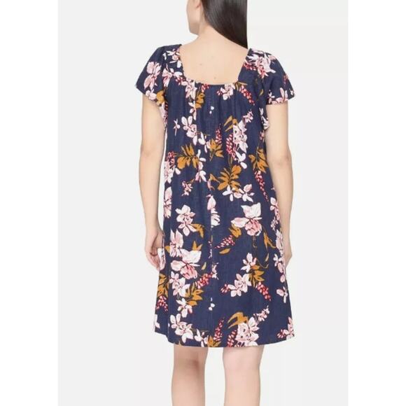 Nicole Miller Ladies Linen Blue Floral Print - XL - Picture 3 of 3